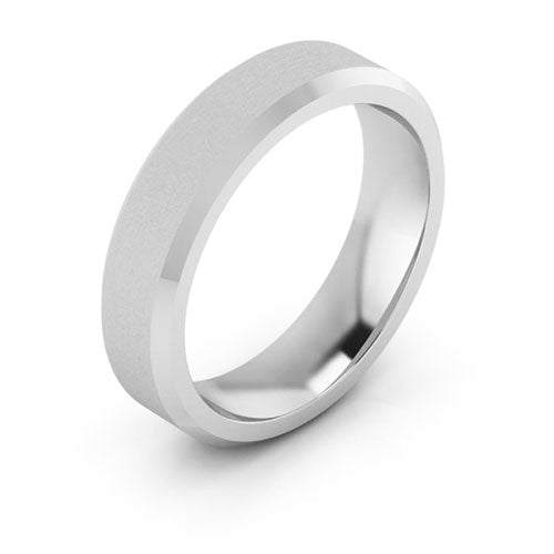 Men's Wedding Bands: 5mm Mens Beveled Edge Wedding Band