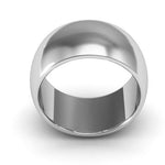 10K White Gold 10mm heavy weight half round wedding band - DELLAFORA