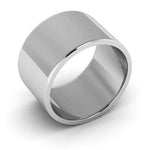 10K White Gold 12mm flat wedding band - DELLAFORA