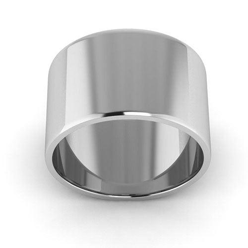 10K White Gold 12mm flat wedding band - DELLAFORA