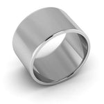 10K White Gold 12mm flat wedding band - DELLAFORA