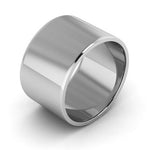 10K White Gold 12mm flat wedding band - DELLAFORA