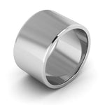 10K White Gold 12mm flat wedding band - DELLAFORA