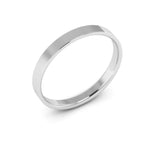 10K White Gold 2.5mm extra light flat comfort fit wedding bands - DELLAFORA