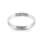 10K White Gold 2.5mm extra light flat wedding bands - DELLAFORA