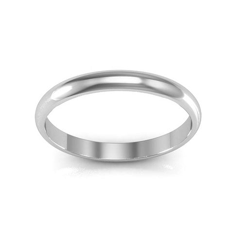 10K White Gold 2.5mm half round wedding band - DELLAFORA