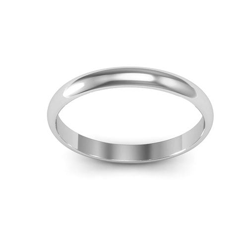 10K White Gold 2.5mm half round wedding band - DELLAFORA