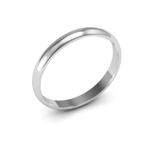 10K White Gold 2.5mm half round wedding band - DELLAFORA