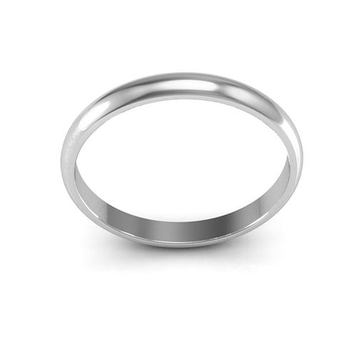 10K White Gold 2.5mm half round wedding band - DELLAFORA