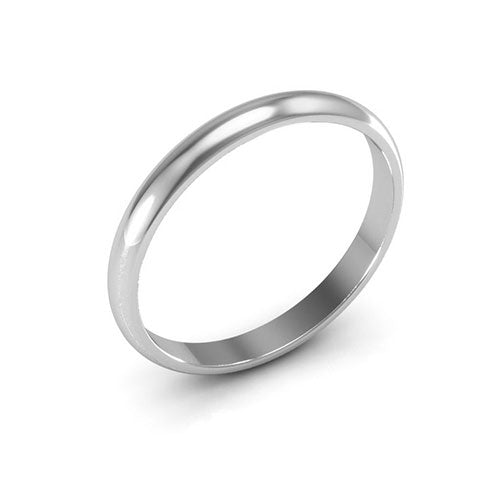 10K White Gold 2.5mm half round wedding band - DELLAFORA