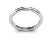 10K White Gold 2.5mm heavy weight half round comfort fit wedding band - DELLAFORA