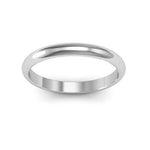 10K White Gold 2.5mm heavy weight half round wedding band - DELLAFORA