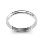 10K White Gold 2.5mm heavy weight half round wedding band - DELLAFORA