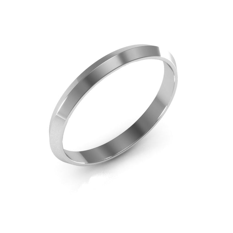 10K White Gold 2.5mm knife edge wedding band - DELLAFORA