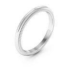 10K White Gold 2.5mm milgrain comfort fit wedding band - DELLAFORA