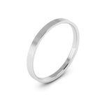 10K White Gold 2mm extra light flat comfort fit wedding bands - DELLAFORA