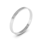 10K White Gold 2mm extra light flat wedding bands - DELLAFORA