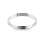 10K White Gold 2mm extra light flat wedding bands - DELLAFORA