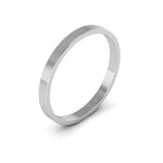 10K White Gold 2mm flat wedding band - DELLAFORA