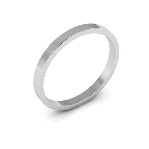 10K White Gold 2mm flat wedding band - DELLAFORA