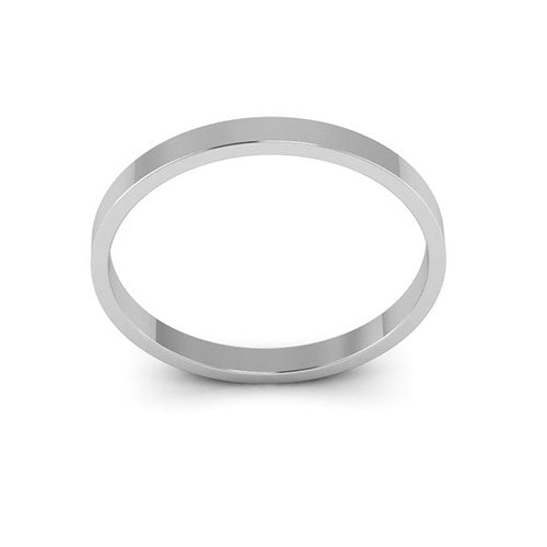 10K White Gold 2mm flat wedding band - DELLAFORA