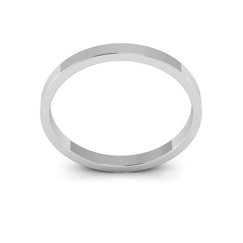 10K White Gold 2mm flat wedding band - DELLAFORA