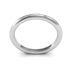 10K White Gold 2mm heavy weight half round comfort fit wedding band - DELLAFORA