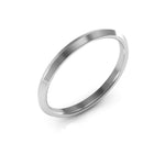 10K White Gold 2mm knife edge comfort fit wedding band - DELLAFORA