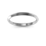 10K White Gold 2mm knife edge comfort fit wedding band - DELLAFORA