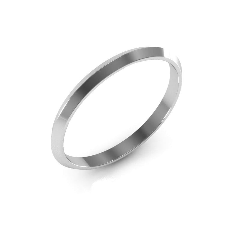 10K White Gold 2mm knife edge wedding band - DELLAFORA