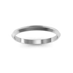 10K White Gold 2mm knife edge wedding band - DELLAFORA