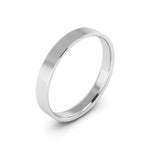 10K White Gold 3mm extra light flat comfort fit wedding bands - DELLAFORA