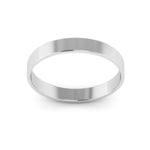 10K White Gold 3mm extra light flat wedding bands - DELLAFORA