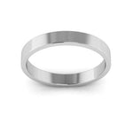 10K White Gold 3mm flat wedding band - DELLAFORA