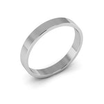 10K White Gold 3mm flat wedding band - DELLAFORA