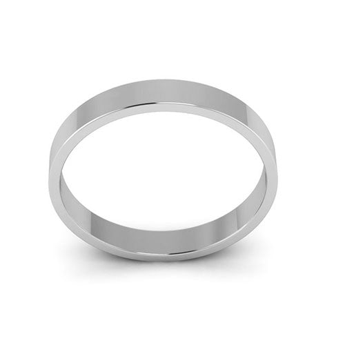 10K White Gold 3mm flat wedding band - DELLAFORA