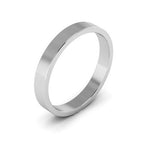 10K White Gold 3mm flat wedding band - DELLAFORA