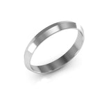 10K White Gold 3mm knife edge wedding band - DELLAFORA