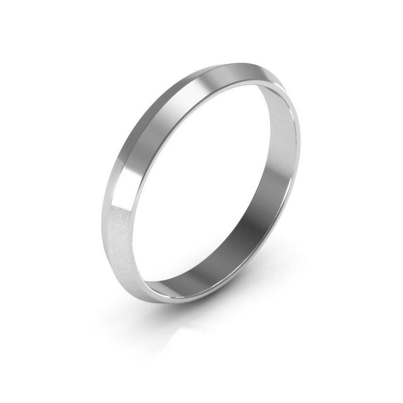 10K White Gold 3mm knife edge wedding band - DELLAFORA