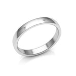 10K White Gold 3mm low dome comfort fit wedding band - DELLAFORA