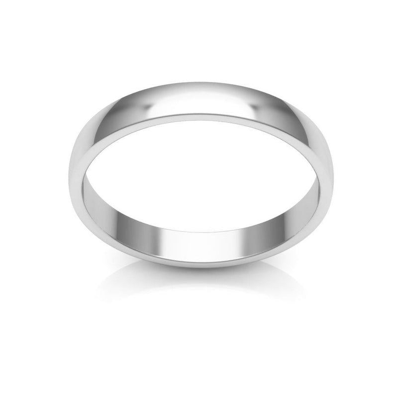 10K White Gold 3mm low dome wedding band - DELLAFORA