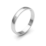 10K White Gold 3mm low dome wedding band - DELLAFORA