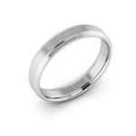 10K White Gold 4mm beveled edge comfort fit wedding band - DELLAFORA