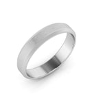 10K White Gold 4mm beveled edge satin center wedding band - DELLAFORA