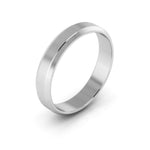 10K White Gold 4mm beveled edge wedding band - DELLAFORA