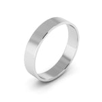 10K White Gold 4mm extra light flat wedding bands - DELLAFORA