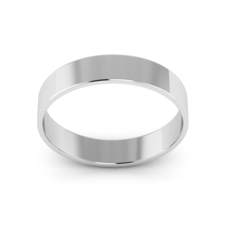 10K White Gold 4mm extra light flat wedding bands - DELLAFORA