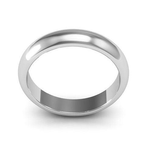 10K White Gold 4mm heavy weight half round wedding band - DELLAFORA