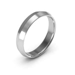 10K White Gold 4mm knife edge comfort fit wedding band - DELLAFORA