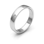 10K White Gold 4mm low dome comfort fit wedding band - DELLAFORA